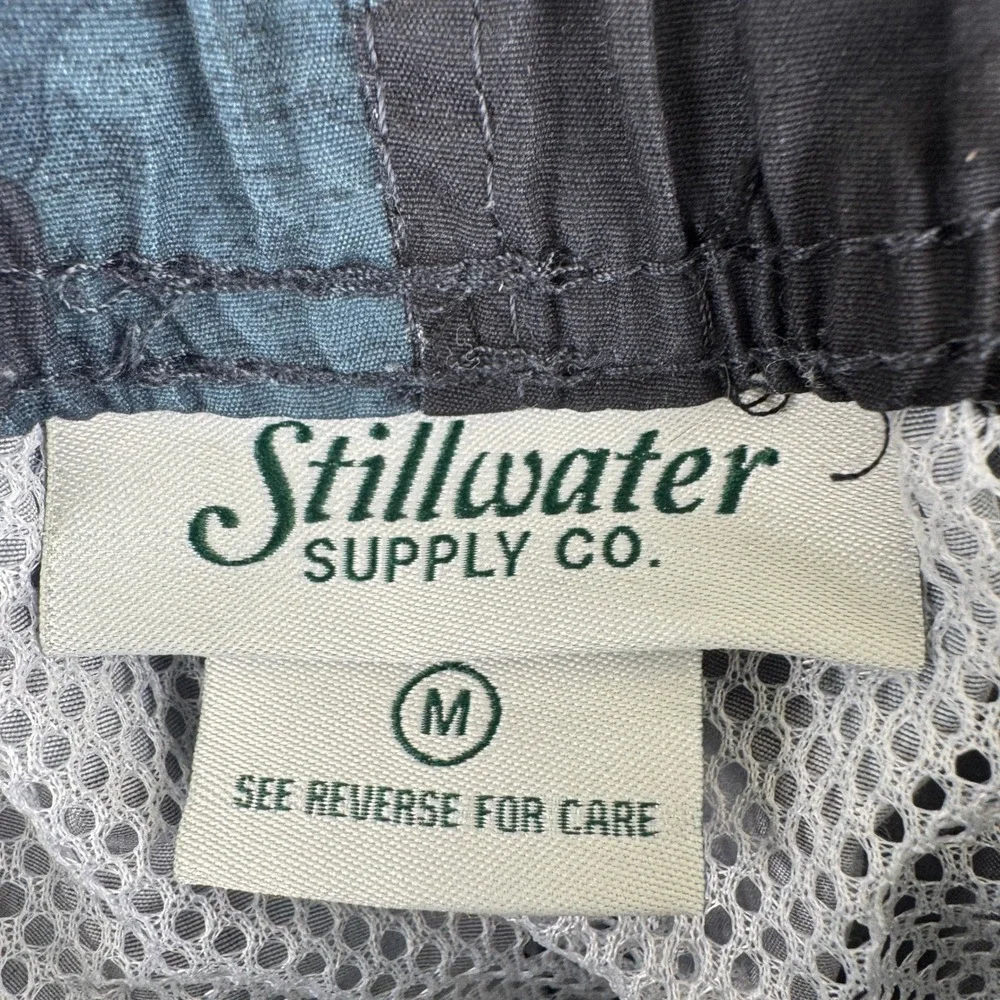 Stillwater Supply Co Swim Trunks Mens M Blue Camo Board Shorts Mesh Lined Cargo